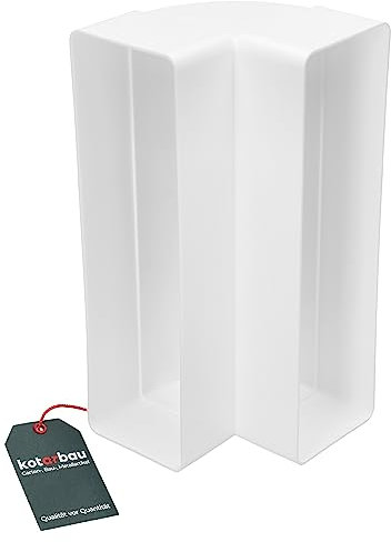 KOTARBAU® Umlenkstück 204 mm x 60 mm Vertikal Rechteckiger Kanalbogen Senkrecht 90° Flachkanal Eckig Kunststoff Winkel Weiß Kanalverbinder Abluft Zuluft