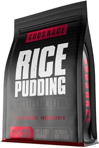 GODSRAGE Rice Pudding Instant (3kg) – natural Kraftquelle ohne Zucker & wenig Fett – cremige Konsistenz, Power-Snack ohne Zusätze, als Reis Pudding ideal für Pre- oder Post-Workout – Made in Germany