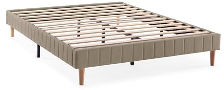 HOMN LIVING Base tapizada Eris 150x190 cm Color Beige, somier tapizado, 30 cm Altura