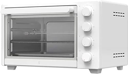 horno mini horno freidora de aire horno Mini Ovens Horno eléctrico con control de temperatura independiente hacia arriba y hacia abajo de gran capacidad de 32 L, horno eléctrico pequeño giratorio de 3