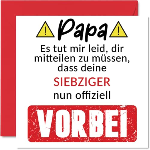 Stuff4 80. Geburtstagskarten Lustig für Papa - Siebziger Vorbei - Lustiger Achtzig Achtzigster Alles Gute Zum Karte Geburtstag Männer 145mm Scherzen Glückwunschkarten