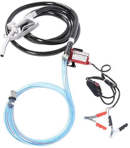 12V Diesel Transfer Pump Self Priming Electric Fuel Pump for Car Van Boat with Hose Nozzle
