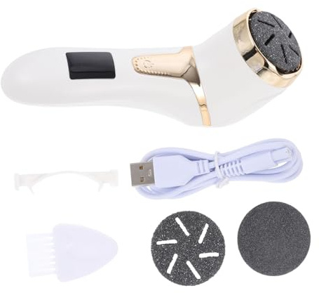 Healeved Macchina Elettrica per Pedicure Display Lcd Rimozione Calli e Pelle Morta, Portatile per Uso Professionale da Viaggio, Abs Bianco
