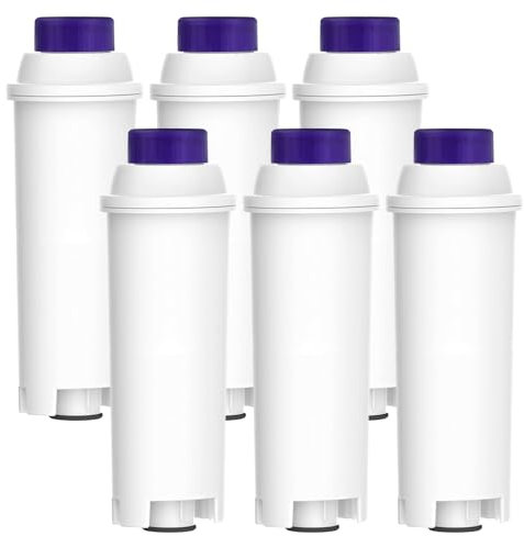 ZaKaBox Lot de 6 filtres à café de rechange pour filtre à eau DeLonghi DLSC002, ECAM, Eletta, Dinamica, Magnifica, ETAM Autentica et différents modèles d'Esam