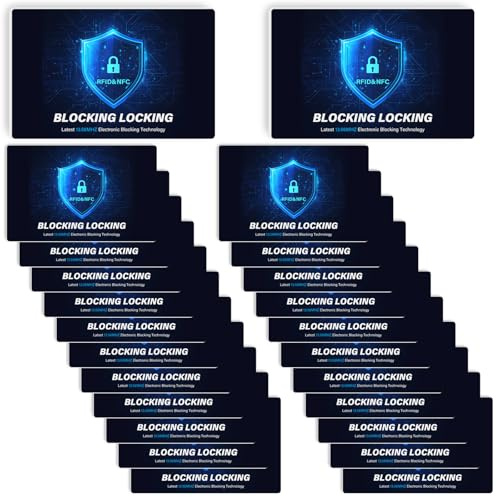 RFID Blocking Card 24 Pack, Advanced Non-Contact NFC Debit Credit Card Passport Protection,Wallet Protector Blocker Guard