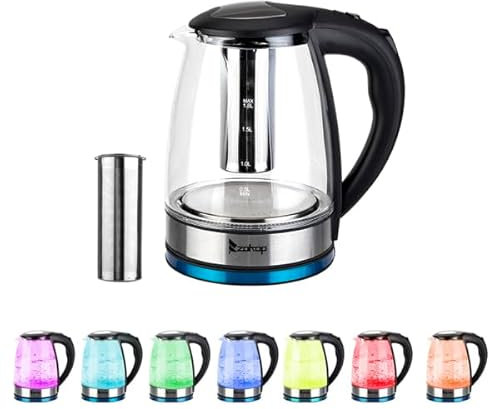 PREMIUM HD-1861-A 1.8L Electric Glass Kettle | 2000W Fast Boiling | Cordless, BPA-Free, Auto Shut-Off, LED Indicator – UK Plug