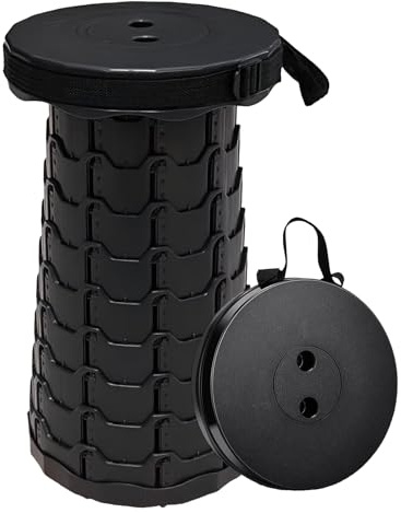 Sgabello pieghevole portatile, sgabello telescopico regolabile in altezza, leggero, portatile e resistente, adatto per campeggio all'aperto, pesca, barbecue ed escursionismo, cucina interna, capacità