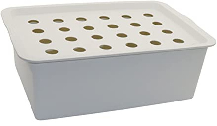 Hydroponik-Anbausystem, Hydrokultur-Kräutergarten-Set, 24 Gatter, Pflanzstelle, Hydrokultuur Tuin Potten Plantenbakken System Indoor Tuin Kast Box Grow Kit (Grau)