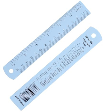 PATIKIL 15cm/6 Zoll Metall Lineal Aluminiumlegierung Metrisches Lineal Blau | Mit Zoll Und Zentimeter, Präzisionsmessung, Für Büro Technisches Zeichnen