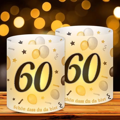 Forbabe 12 Windlicht Tischdeko 60 Geburtstag Mann Frau
