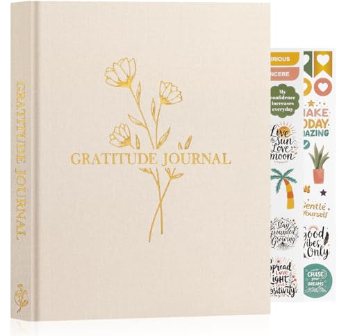 Lanpn Daglig tacksamhetsdagbok för kvinnor män, 4 månaders mindfulness & affirmation planerare, den 5 minuter tacksamma dagboken 20 x 23 cm, guidad reflektion med positivitetsfrågor odaterad