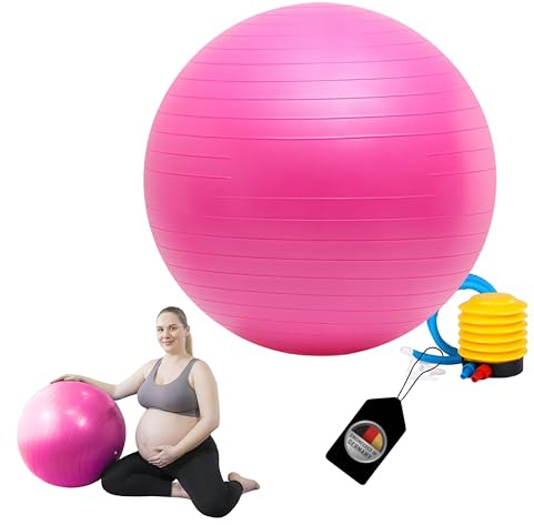 Schwangerschaftsball Gymnastikball Pezziball Sitzball Trainingsball Fitnessball & Balance Yoga Ball mit Pumpe Pilates Ball Robuster für Erwachsene Büro Gymnastikbälle Schwangerschaft Schwanger 65cm