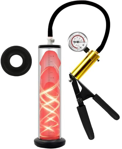 Tabuy Manual Penis Pumps with Metal Handle Dick Pump,Mens Penis Pumps & Enlargers Cock Pump with Dial Penile Vacuum Pump for Men to Increase Penis Size Stronger Bigger Erections (2.5 inch x 9 inch)