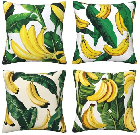 Copricuscini decorativi in velluto, 22x22 pollici, set di 4 federe morbide per divano con design moderno ed elegante, copricuscini per divano letto, soggiorno, arredamento per la casa, 55x55 cm, Bana