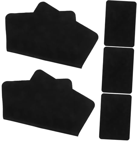 TOBBOMEY Black 5pcs Vinyl Record Cleaner Cloth Microfibre for CD and Disc Albums Dust Removal Household Turntable Cleaning Accessory for Audio Care