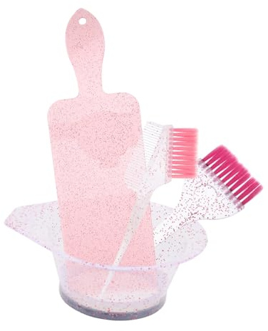 GALPADA Kit de Tinte Cabello Cuenco y Cepillo de Pp para Uso en Casa, Diseño Único Efecto Brillante y Agarre Cómodo para Teñir y Mezclar Colores