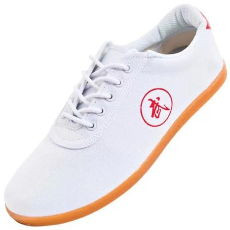 SXTYYH Chaussures De Tai Chi for Les Amateurs D'arts Martiaux Toile Légères Chaussures Kung Fu Avec Semelle Antidérapante for Hommes Et Femmes Chaussures De Sport(Blanc,41EU)