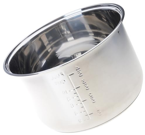 Pentole interne di ricambio in acciaio inossidabile per uso alimentare per cuociriso padella antiaderente ciotola interna con base conduttiva di calore ciotola di cottura di ricambio