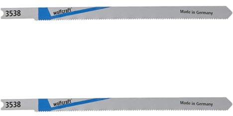 wolfcraft 3538000 2 Lames de Scie Sauteuse, Queue en U, Hss, Dents Ondulées Et Fraisées, Pas de Dents 1,2 Mm, Kibgyeyr Debtée 110 Mm,argent