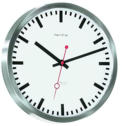 Hermle Bahnhofsuhr 30471-000870 Funk, Silber