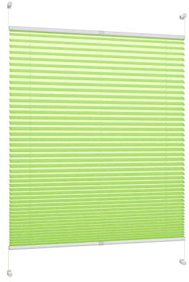 DécoProfi Plissee ohne Bohren Grün 65cm x 130cm (max. Gesamthöhe Fensterflügel) I Verspannte Plissees nach Maß mit Klemmträger/Klemmfix I Blickdichte Innenrahmen-Plissees zum Klemmen