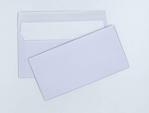 100 Briefumschläge mit hellem Seidenfutter in DIN lang = 220 x 110 mm, mit Abziehstreifen