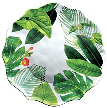 Emporio Zani Touch Mel YORK Lot de 2 assiettes plates, motif floral 100 % mélamine.