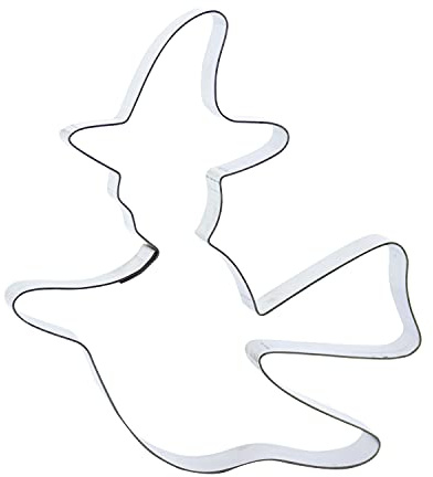 Cuttersweet 1 Keks - Ausstecher Fliegende Hexe mit Besen | aus Edelstahl | Halloween | Fasnacht