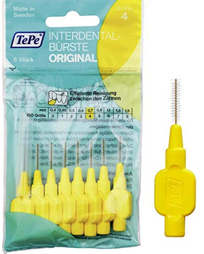 4x TePe Interdentalbürsten GELB Original 0,7 mm á 8 Stk=32 Stk