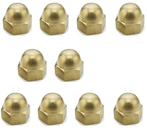 M5 Solid Brass Acorn Dome Cap Nuts DIN1587(Pack of 10)