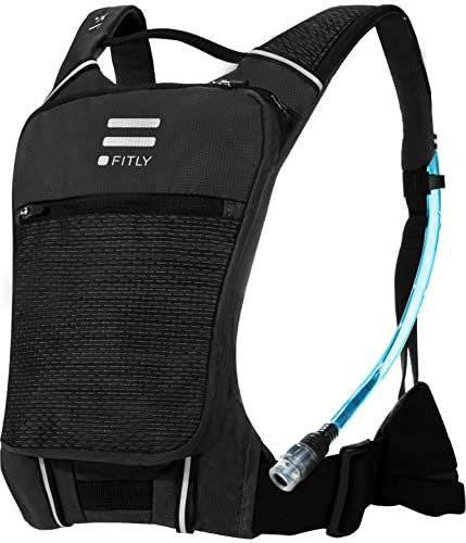 FITLY Minimalistischer Laufrucksack | Unisex mit Handyhalterung, Brustgurt | Persönliche Dinge Mitführen | Laufausrüstung für Männer/Frauen | Leicht mit Wasser