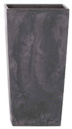 Prosperplast Urbi Square Effect Blumentopf Pflanzkübel Beton-Design 2in1 inkl. Pflanztopf Kunststoff (400mm, Anthrazit)