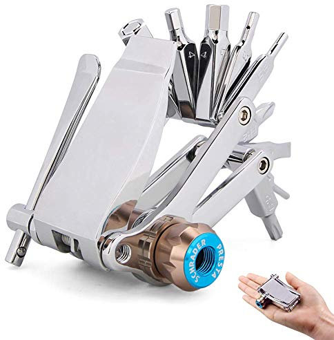 RANRANHOME Bike Repair Tool Kit 16 in 1 Multi-Funktions-Fahrrad-Werkzeuge, Mit Inbusschlüssel Mit Reifen-Nageleisen Rods, Klein Und Handlich, Hand Radfahren Notfall Mechaniker Werkzeuge