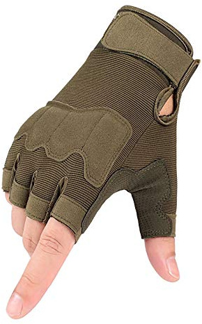 Half Finger Gloves Men Women Non-Slip Fingerless Gloves for Outdoor Sports Cycling Motorcycle Hiking Climbing Camping Hunting Running,army green,XL…