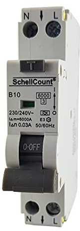 FI-LS Schalter Fehlerstromschutzschalter mit Leitungsschutzschalter integriert - B10A, 30mA, 1TE=18mm breit
