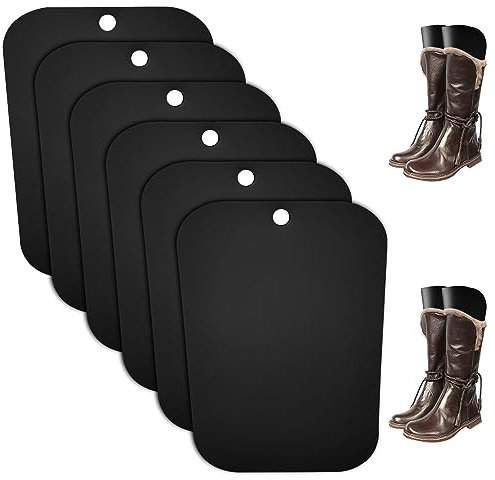 Enenes 12 Blätter (6 Paar) Stiefelform-Einlagen Stützform Schuhspanner hoch kurz Stiefelformer Unterstützung für Damen und Herren (35.5cm,Schwarz)