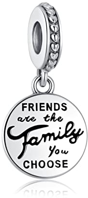 Alstiva Familie Freundschaft Liebe 925 Sterling Silber 5A Zirkonia Charm Anhänger für Armband Charm Bead Pendant für Europäische Armbänder Halsketten Schmuck Geschenk für Damen Frauen