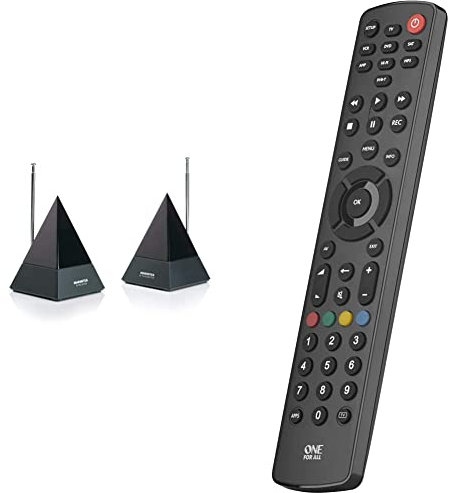 Infrarot Extender - Marmitek Powermid XL - Steuern Sie Ihre AV Geräte mit diesem IR Repeater drahtlos von einem Anderen Raum aus & One for All Contour 8 Universal Fernbedienung TV