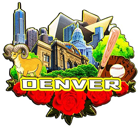 Denver Colorado USA Magnet Kühlschrankmagnet Holz 3D Sehenswürdigkeiten Reise Sammlerstück Souvenirs Dekoration handgefertigt -1228