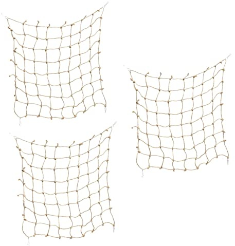 BCOATH 3-teiliges Kletternetz Für Papageien Und Hamster Stabiles Schaukelseilnetz Für Vögel Eichhörnchen-hängematte Lustiges Spielnetz Für Papageien