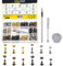 Mardatt 600 Sets Double Cap Rivets with Setting Tool Kit, 4 Colors 3 Sizes Leather Rivets Double Cap Rivet Tubular Metal Studs for DIY Leather Craft Repair and Decoration