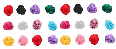jojofuny 40stücke Mini Strickmützen Deko Für Bastelprojekte Bunte Mützen Für Mädchen Puppen Und Weihnachtsdeko Für Kreative Bastelideen Und Schulprojekte