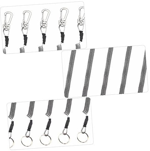 DOITOOL 6stücke Angel-sicherheitsseil Coiled Fishing Tether Outdoor Angeln Zubehör Praktische Und Flexible Lanyards Für Angeln Camping Wandern Hochwertiges Edelstahlseil