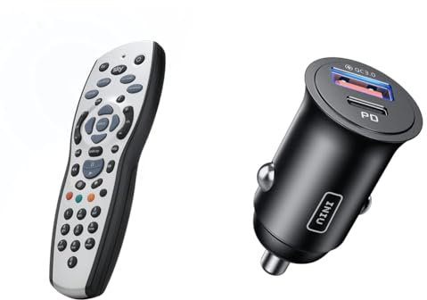 Original Sky+ HD remote – Duracell Batteries Included & INIU Car Charger, USB C Car Charger Total 60W [USB C 30W+USB A 30W]