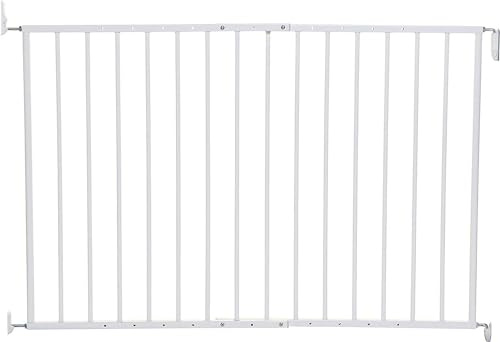 Stork Ausziehbares Babyschutzgitter – Hardware-montiertes Gitter – verstellbare Breite von 68–112 cm und 68 cm in der Höhe – schwingt aus beiden Richtungen – Weiß