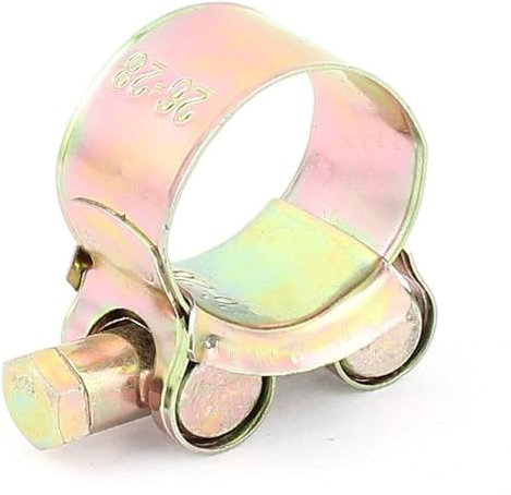 Clips Klemmen Rohrclip, Rohrschellen, 26–28 mm Reichweite, einstellbare Luft/Wasser-Schlauchschelle mit zuverlässiger Wirksamkeit, Messington