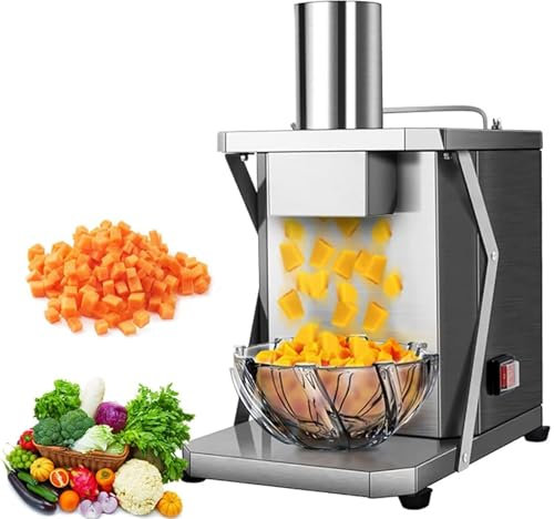 Cubettatrice Elettrica per Frutta E Verdura,Commerciale Cubettatrice Automatico,200 W Professionale Veggie Robot da Cucina con Stampi per Cubetti da 6/8/10/12/15 Mm,220V