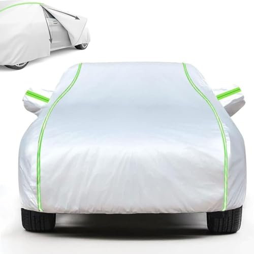 Gaoxianglin Autoabdeckung Winter für 𝖵𝖶 Polo, Vollgarage Winter Sommer Outdoor AutoGarage Indoor Staubdicht Winddicht Schneedicht UV-Schutz Wetterfeste Staubdicht(Silver)
