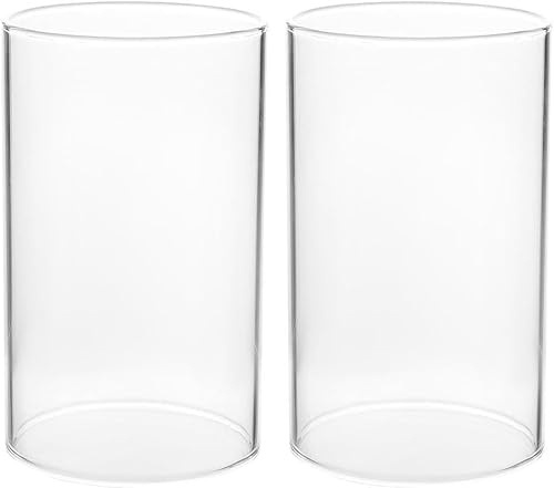BESPORTBLE 2 st transparenta glas ljushylsor, lyktglascylinder, ljusglar, ljusglas, 10 x 9 cm, för hemmet