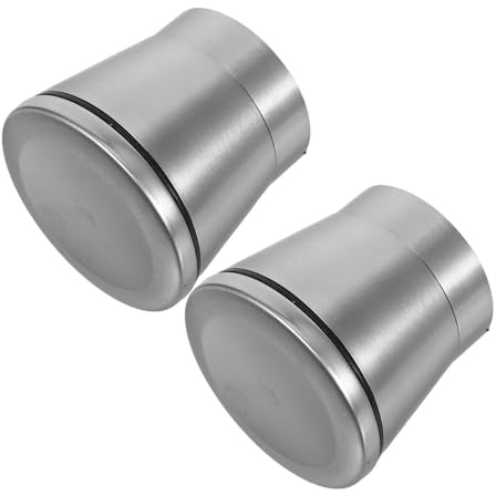 OUNONA 2pcs Stainless Steel Grinder Caps Replacement Covers for Salt Pepper Spices Grinding Tops for Portable Kitchen Spice Compact and Wear Resistant